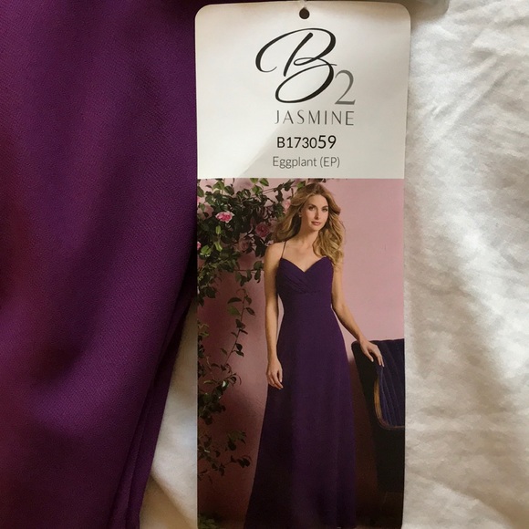 Formal full length bridesmaid’s dress-Eggplant - Picture 4 of 5